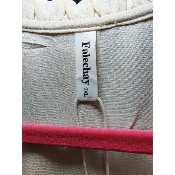 Falechay Flutter Sleeve Blouse 2X | Elegant V-Neck Button Front - Picture 11 of 12